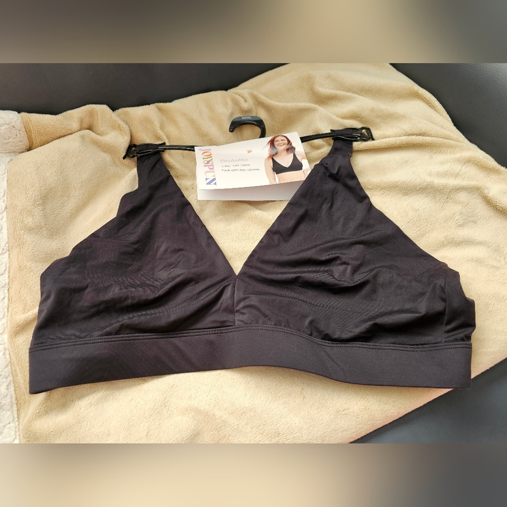 Joyspun Super Soft Black Bralette. Eye & Hook Closure. Size XXXL
